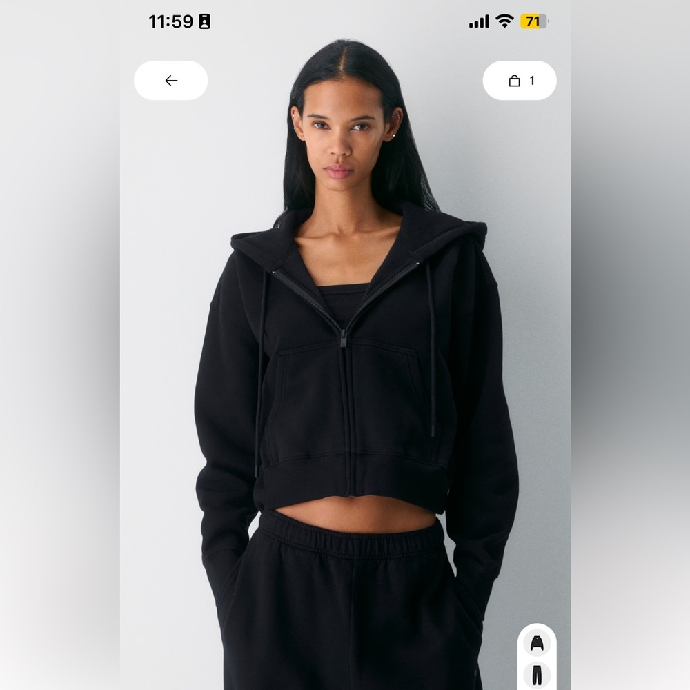 Aritzia sweat fleece boyfriend boxy zip hoodie